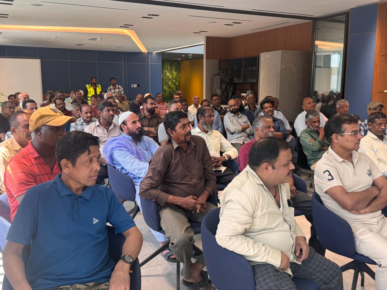 Frontline workers attending a health awareness session in the UAE